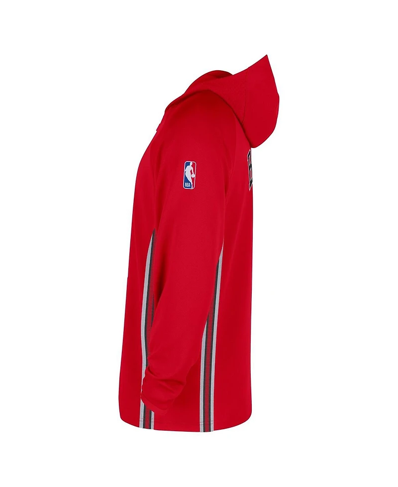 Nike Men's Red Chicago Bulls Authentic On Court Zone Quarter-Zip Dri-fit Hoodie Jacket