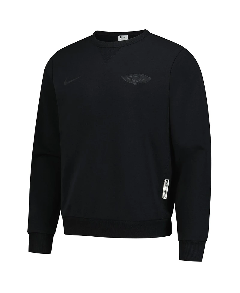 Nike Men's Black New Orleans Pelicans Authentic Standard Issue Travel Dri-fit Sweatshirt