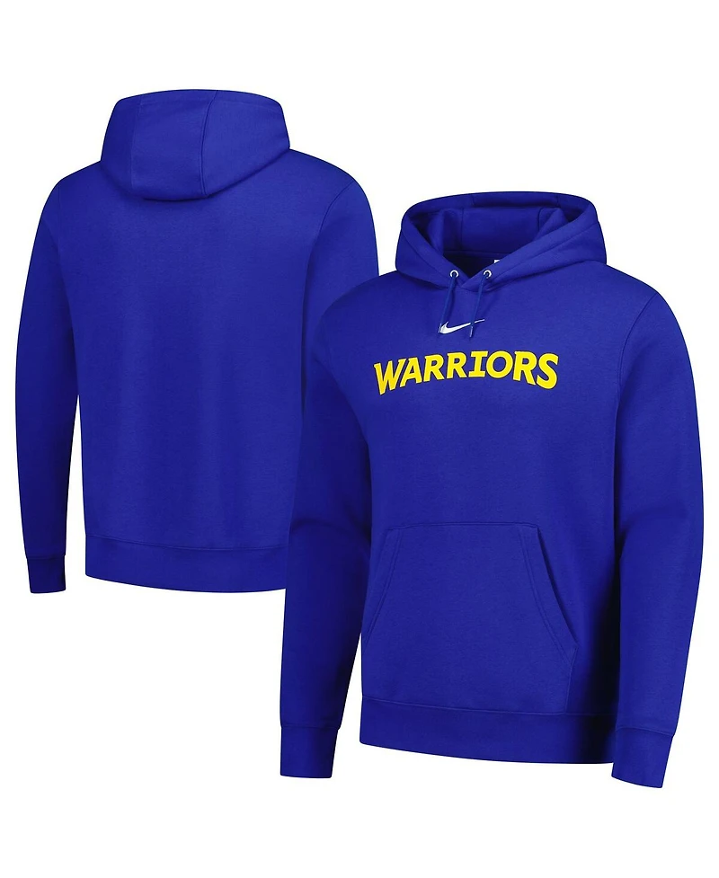Nike Men's Royal Golden State Warriors Sportswear Essential Wordmark Club Hoodie