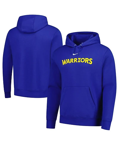 Nike Men's Royal Golden State Warriors Sportswear Essential Wordmark Club Hoodie
