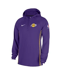 Nike Men's Purple Los Angeles Lakers Authentic On Court Zone Quarter-Zip Dri-fit Hoodie Jacket