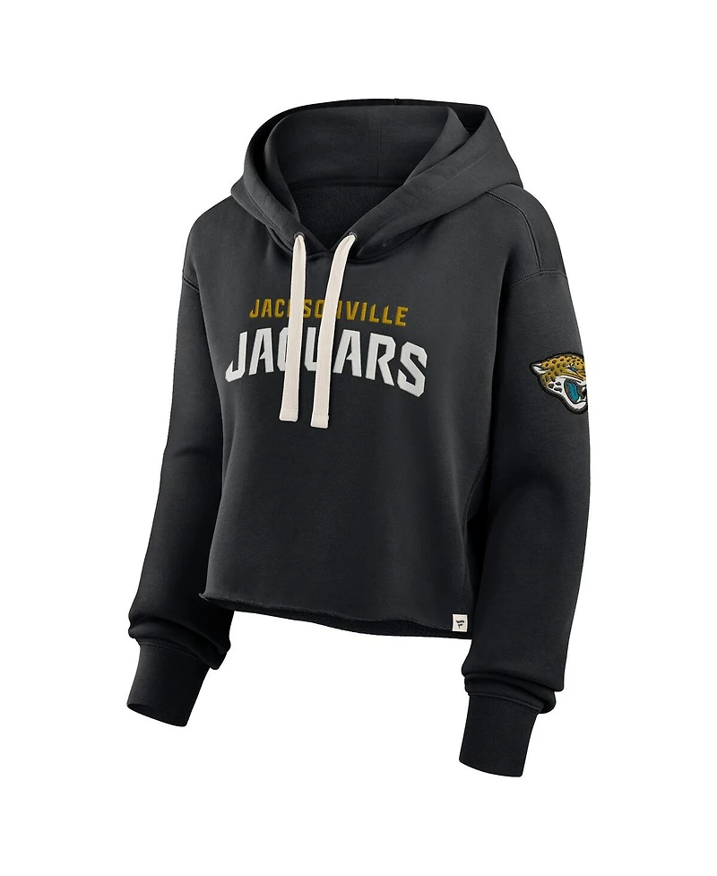 Fanatics Women's Black Jacksonville Jaguars Oversized Hometown Heritage Cropped Hoodie