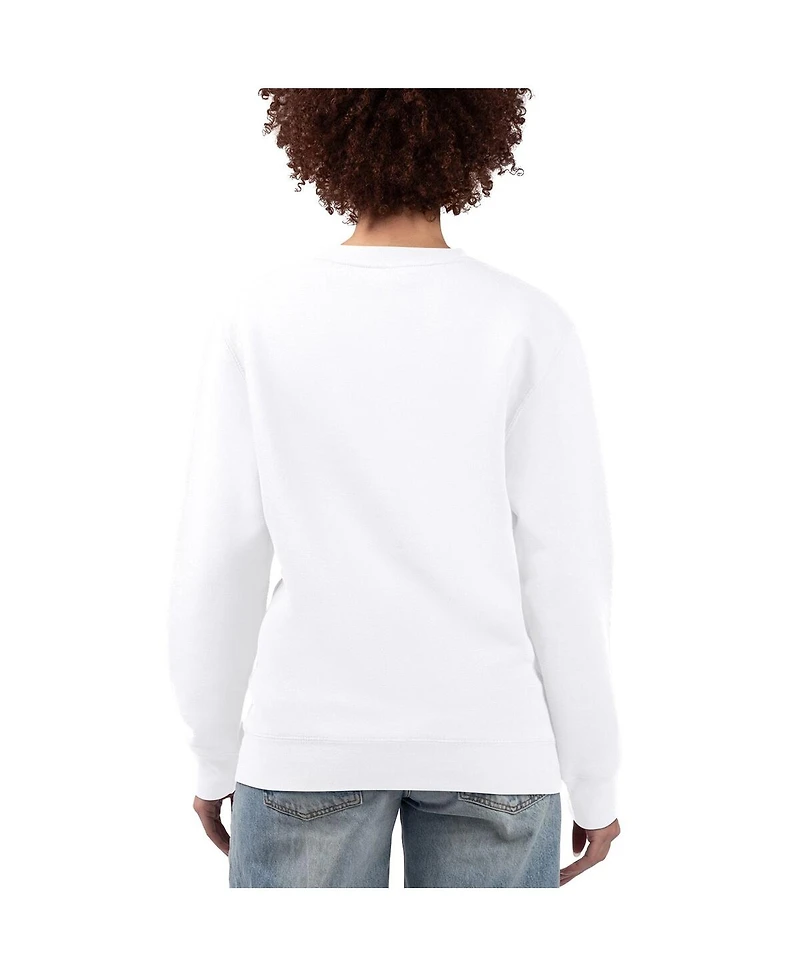 G-iii 4Her by Carl Banks Women's White Houston Texans H-Town Fleece Pullover Sweatshirt