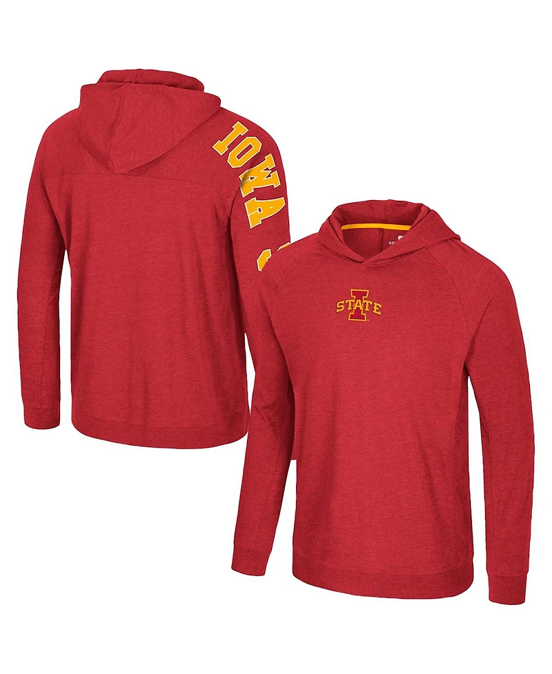 Colosseum Men's Cardinal Iowa State Cyclones Back Business Long Sleeve Raglan T-Shirt