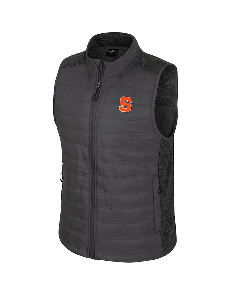 Colosseum Men's Charcoal Syracuse Orange Nightman Full-Zip Puffer Vest