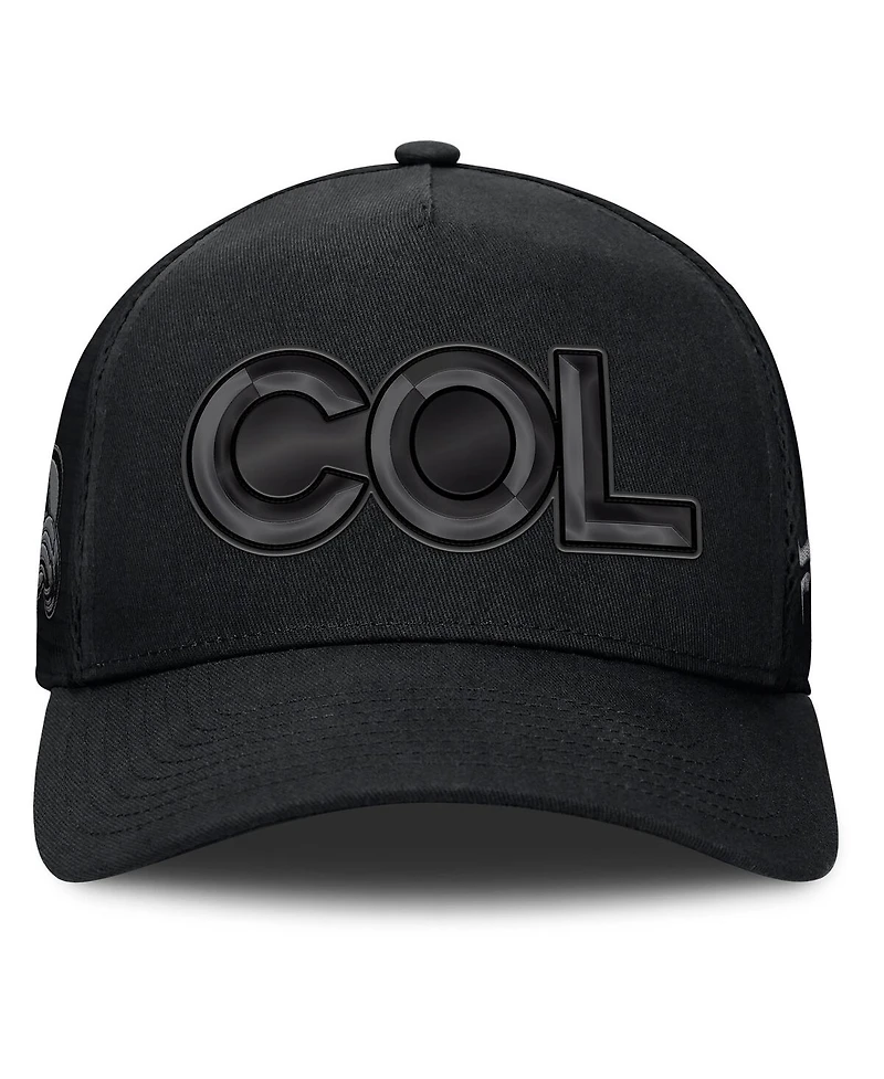 Fanatics Men's Black Colorado Avalanche Authentic Pro Road Team Code Trucker Adjustable Hat