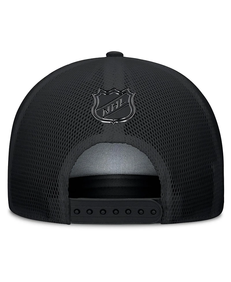 Fanatics Men's Black Detroit Red Wings Authentic Pro Road Team Code Trucker Adjustable Hat
