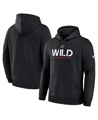 Fanatics Men's Black Minnesota Wild Authentic Pro Primary Hoodie