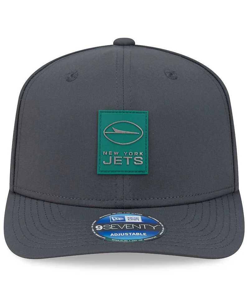 New Era Men's Charcoal New York Jets 2025 Sideline Cold Weather 9SEVENTY Adjustable Hat