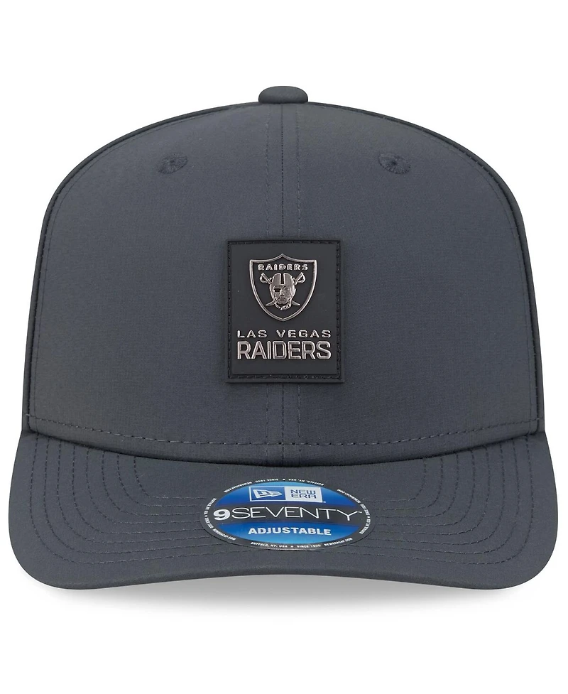 New Era Men's Charcoal Las Vegas Raiders 2025 Sideline Cold Weather 9SEVENTY Adjustable Hat