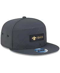 New Era Men's Charcoal New Orleans Saints 2025 Sideline Cold Weather Split Panel 9FIFTY Snapback Hat