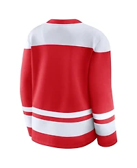 Fanatics Women's Red Detroit Wings Icing Long Sleeve Lace Up Sweatshirt