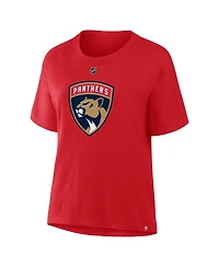 Fanatics Women's Matthew Tkachuk Red Florida Panthers Authentic Stack Name Number T-Shirt