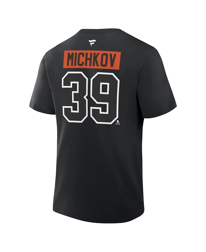 Fanatics Men's Matvei Michkov Black Philadelphia Flyers Authentic Stack Name and Number T-Shirt