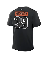Fanatics Men's Matvei Michkov Black Philadelphia Flyers Authentic Stack Name and Number T-Shirt