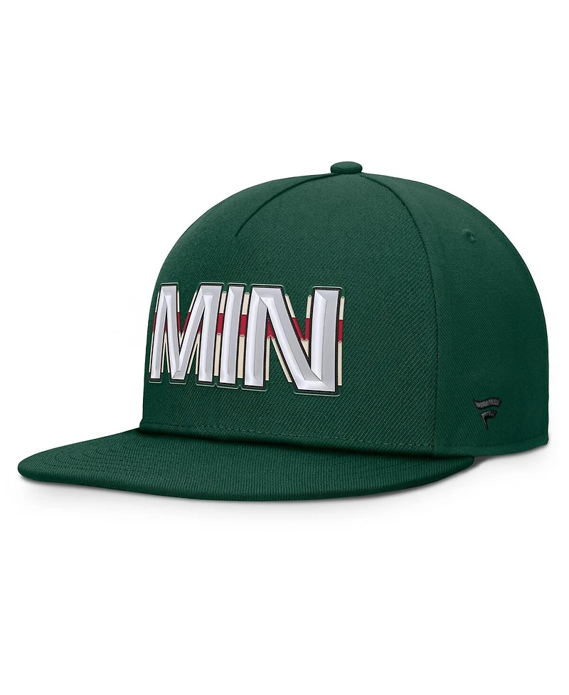Fanatics Men's Green Minnesota Wild Authentic Pro Rink Team Code Snapback Hat