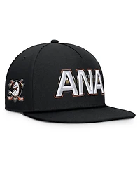 Fanatics Men's Black Anaheim Ducks Authentic Pro Rink Team Code Snapback Hat