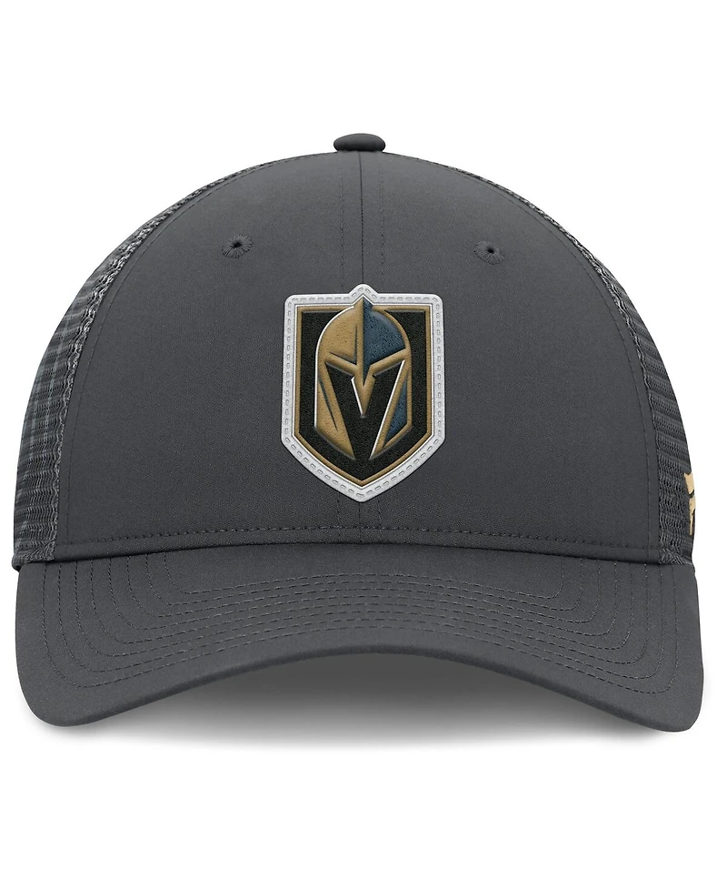 Fanatics Men's Charcoal Vegas Golden Knights Authentic Pro Home Ice Trucker Adjustable Hat