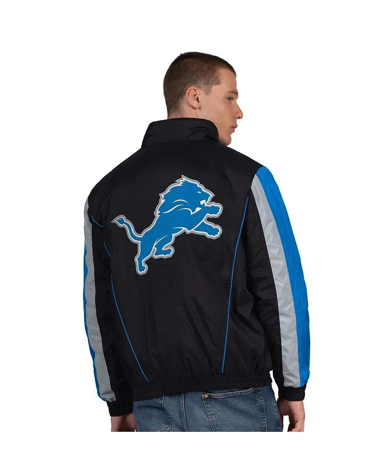 Starter Men's Black Detroit Lions Thursday Night Gridiron Half-Zip Jacket