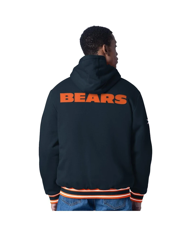 G-iii Sports by Carl Banks Men's Navy Chicago Bears Power Forward Commemorative Fleece Full-Zip Hoodie