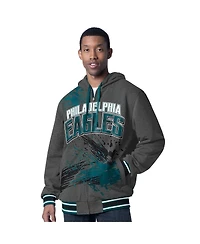 G-iii Sports by Carl Banks Men's Midnight Green/Charcoal Philadelphia Eagles Dual Threat Reversable Full-Zip Jacket