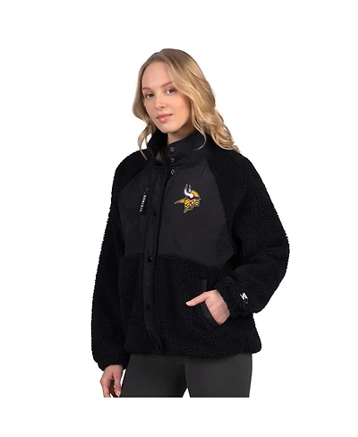Starter Women's Black Minnesota Vikings On the Ball Sherpa Jacket