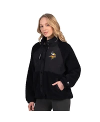 Starter Women's Black Minnesota Vikings On the Ball Sherpa Jacket