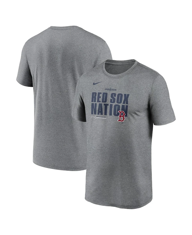 Nike Men's Heather Charcoal Boston Red Sox 2025 Mlb Postseason Legend Dri-fit T-Shirt