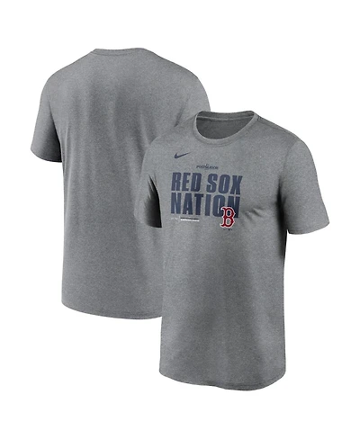 Nike Men's Heather Charcoal Boston Red Sox 2025 Mlb Postseason Legend Dri-fit T-Shirt