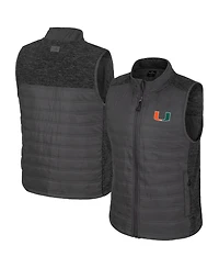 Colosseum Men's Charcoal Miami Hurricanes Nightman Full-Zip Puffer Vest