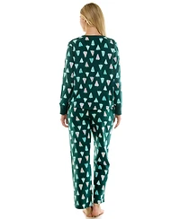 Roudelain Women's 2-Piece Printed Long-Sleeve Top and Straight Leg Pants