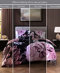 Bebejan Midnight Meadow Bedding 100% Cotton 5 Piece King Size Reversible Comforter Set