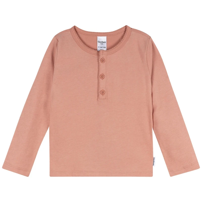 Gerber Baby Girls 3-Pack Long Sleeve Shirts