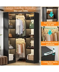 Aheaplus 40'' Large Corner Closet Organizer System with 12 Shelves, 6 Tier Walk-in 2 Hanging Rods