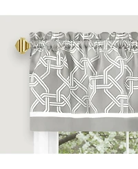Kate Aurora Geometric Crescent 3 Piece Rod Pocket Cafe Kitchen Curtain Tier & Valance Set