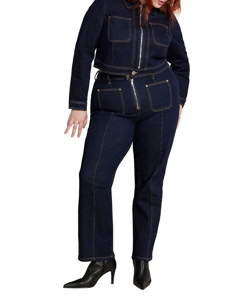 Eloquii Women's Zip Front Bootcut Jean