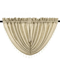 GoodGram 2-Pack: Beaded Emerald Crepe Waterfall Valances - 44 in. W x 37 L, Pumpkin Spice/Terracotta