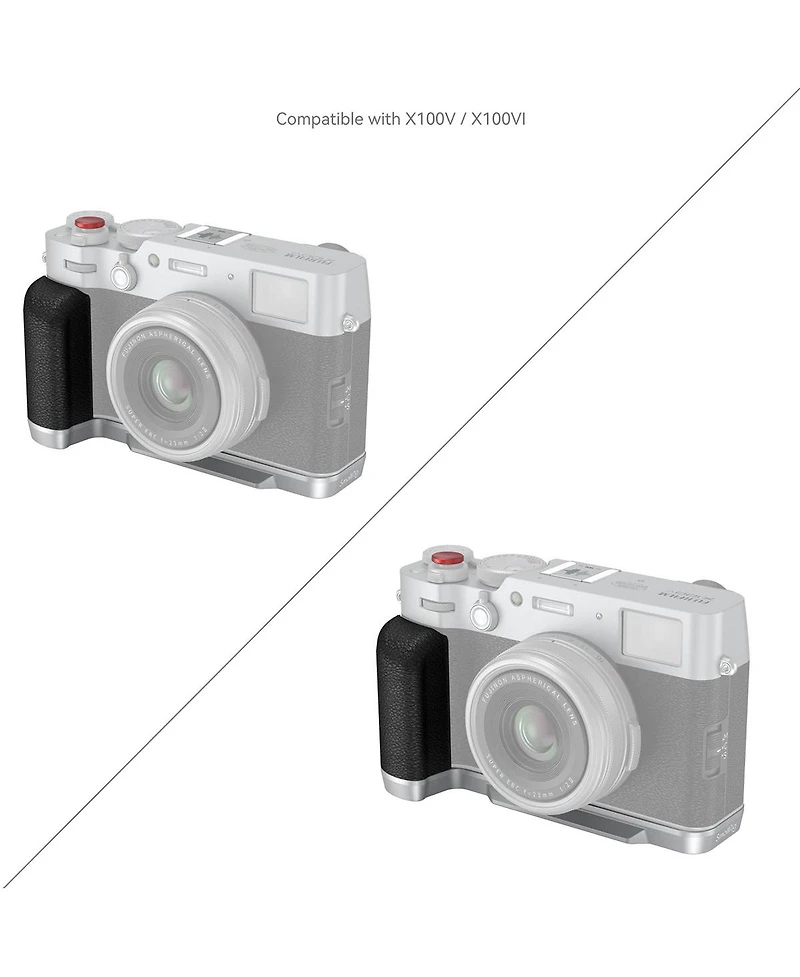 SmallRig L-Shape Mount Plate with Silicone Handle for Fujifilm X100VI and X100V Camera, Silver