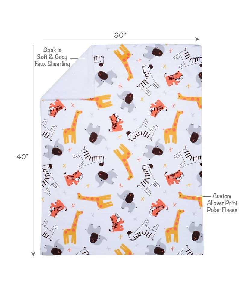 Bedtime Originals Baby Lollipop Jungle Soft Fleece Safari-Themed Blanket