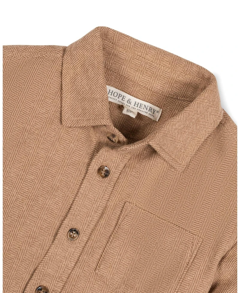 Hope & Henry Little and Big Boys' Organic Long Sleeve Flannel Button Down Shirt