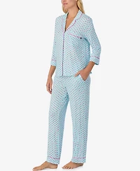 Kate Spade New York Women's 2-Piece Sleepwear 3/4-Sleeve Top and Pajama Pants Set
