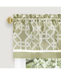 Kate Aurora Geometric Crescent 3 Piece Rod Pocket Cafe Kitchen Curtain Tier & Valance Set - in. Long