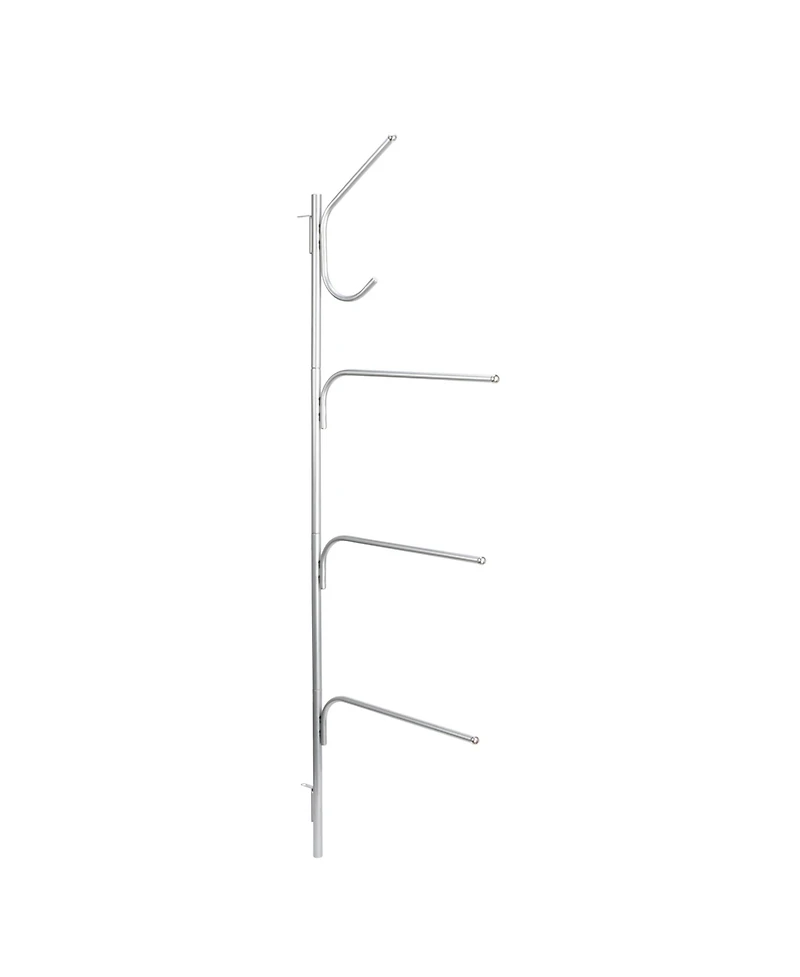 Household Essentials Hinge-It Clutterbuster Steel Valet Family Towel Bar, Silver