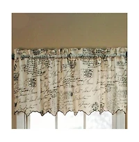 Script Classic Print Room Darkening Window Valance 48" x 15" Natural by Ellis Curtain