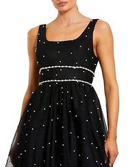 Mac Duggal Women's Pearl Embellished Tulle Sleeveless Ballgown