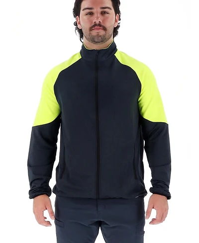 RefrigiWear Men's Endurance Active Full-Zip Mid-Layer – Lightweight, Breathable Waffle Fleece