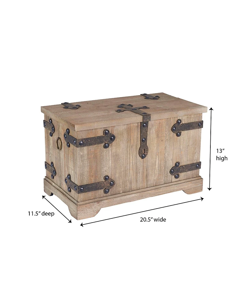 Household Essentials Decorative Trunk, Victorian, Small, Chinese Fir Wood