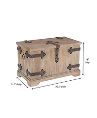 Household Essentials Decorative Trunk, Victorian, Small, Chinese Fir Wood