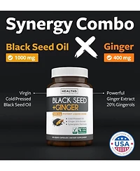 Healths Harmony Black Seed Oil + Ginger, 60ct