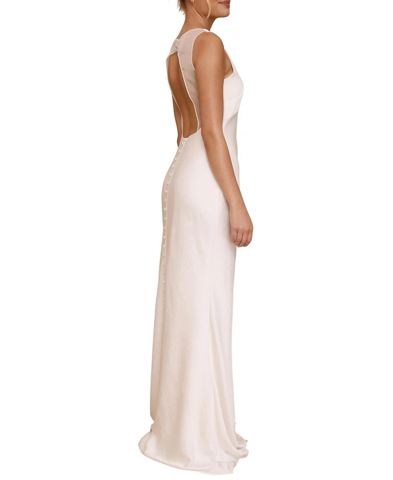 Six Stories Women's Halter Neck Stretch Bridesmaid Dress
